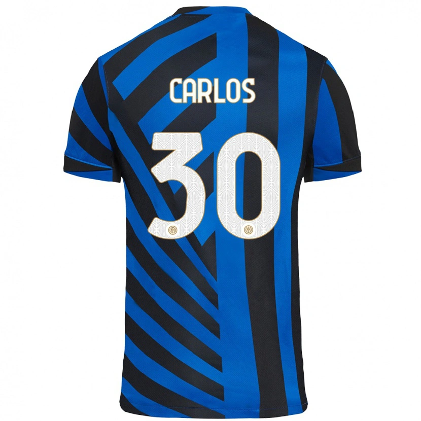 Danxen Kinder Carlos Augusto #30 Blau Schwarz Heimtrikot Trikot 2024/25 T-Shirt