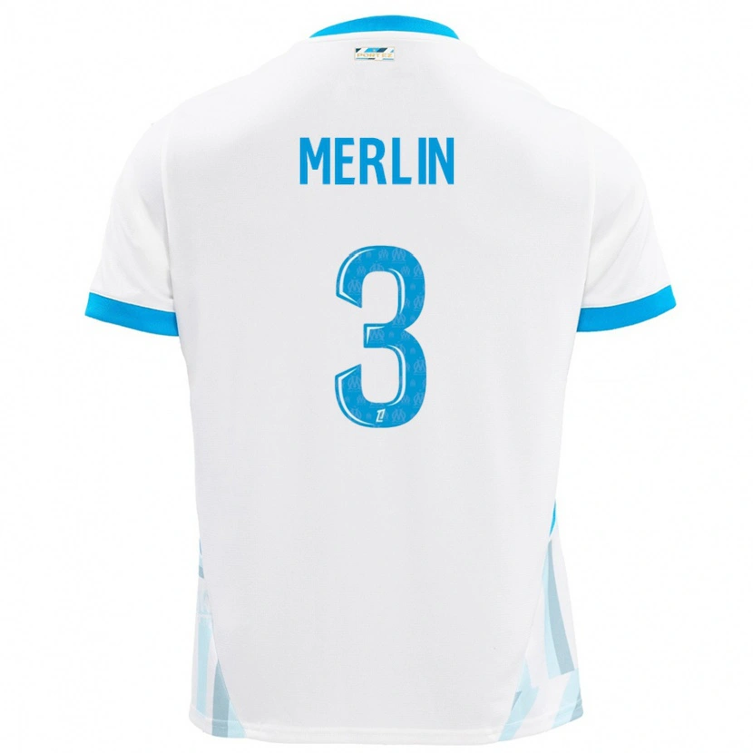 Danxen Kinder Quentin Merlin #3 Weiß Himmelblau Heimtrikot Trikot 2024/25 T-Shirt