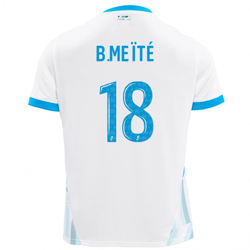 Danxen Kinder Bamo Meïté #18 Weiß Himmelblau Heimtrikot Trikot 2024/25 T-Shirt
