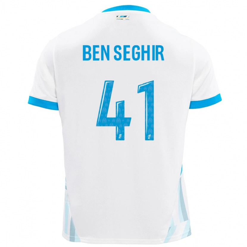 Danxen Kinder Salim Ben Seghir #41 Weiß Himmelblau Heimtrikot Trikot 2024/25 T-Shirt
