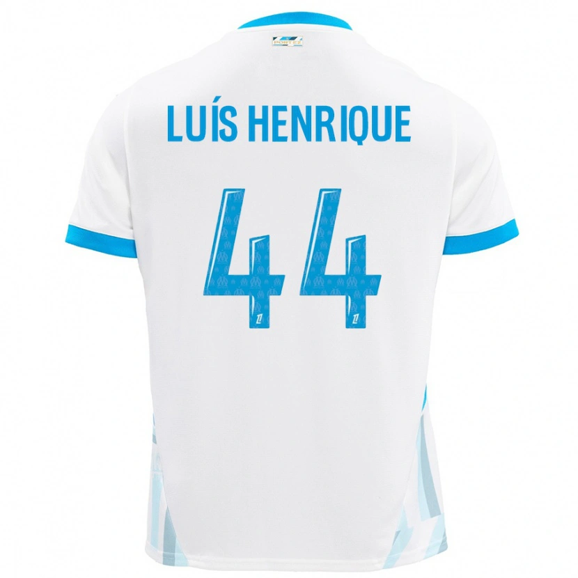 Danxen Kinder Luis Henrique #44 Weiß Himmelblau Heimtrikot Trikot 2024/25 T-Shirt