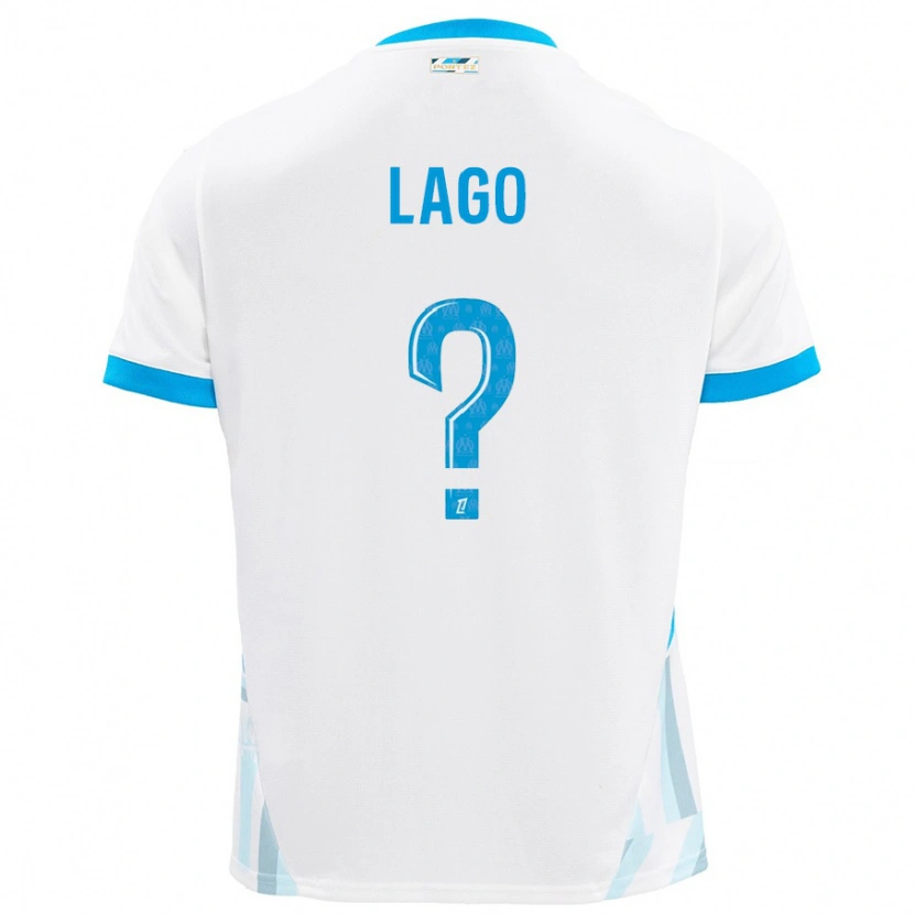 Danxen Kinder Ange Lago #0 Weiß Himmelblau Heimtrikot Trikot 2024/25 T-Shirt