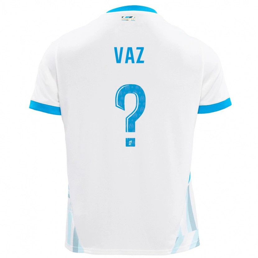 Danxen Kinder Robinio Vaz #0 Weiß Himmelblau Heimtrikot Trikot 2024/25 T-Shirt