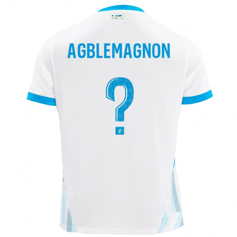 Danxen Kinder Jordan Agblemagnon #0 Weiß Himmelblau Heimtrikot Trikot 2024/25 T-Shirt