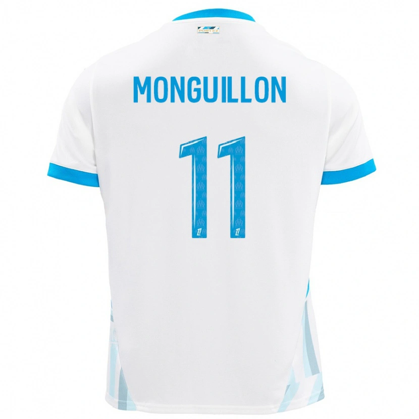 Danxen Kinder Coralie Monguillon #11 Weiß Himmelblau Heimtrikot Trikot 2024/25 T-Shirt