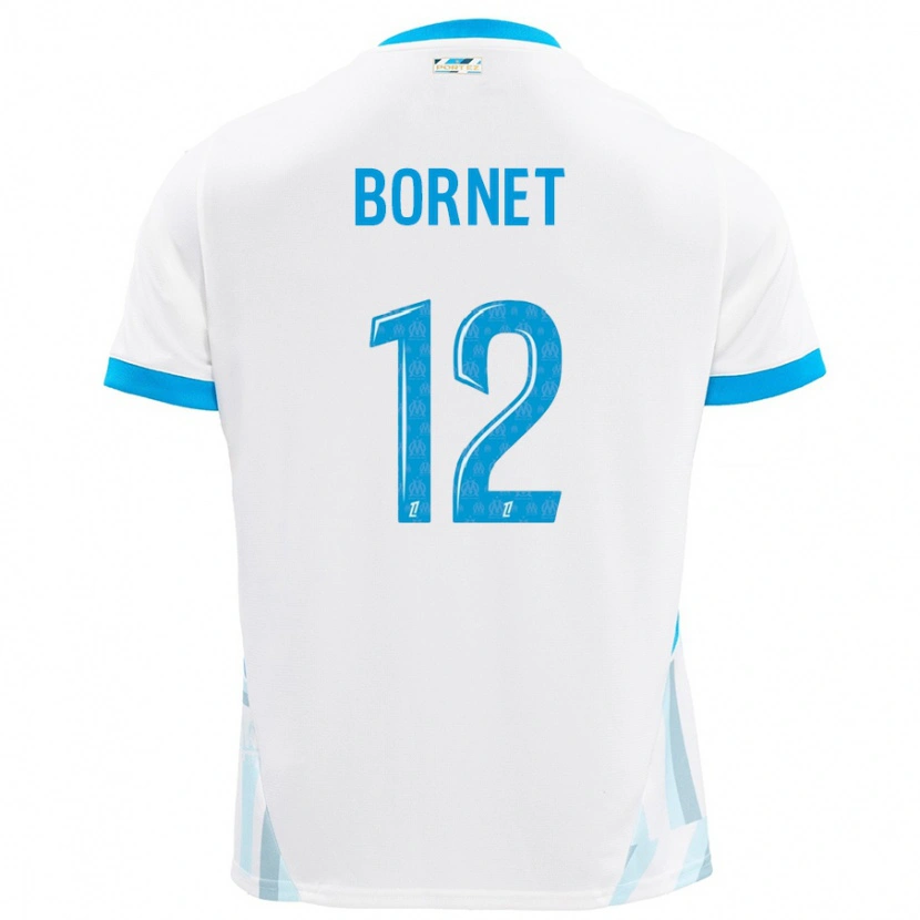 Danxen Kinder Camille Bornet #12 Weiß Himmelblau Heimtrikot Trikot 2024/25 T-Shirt