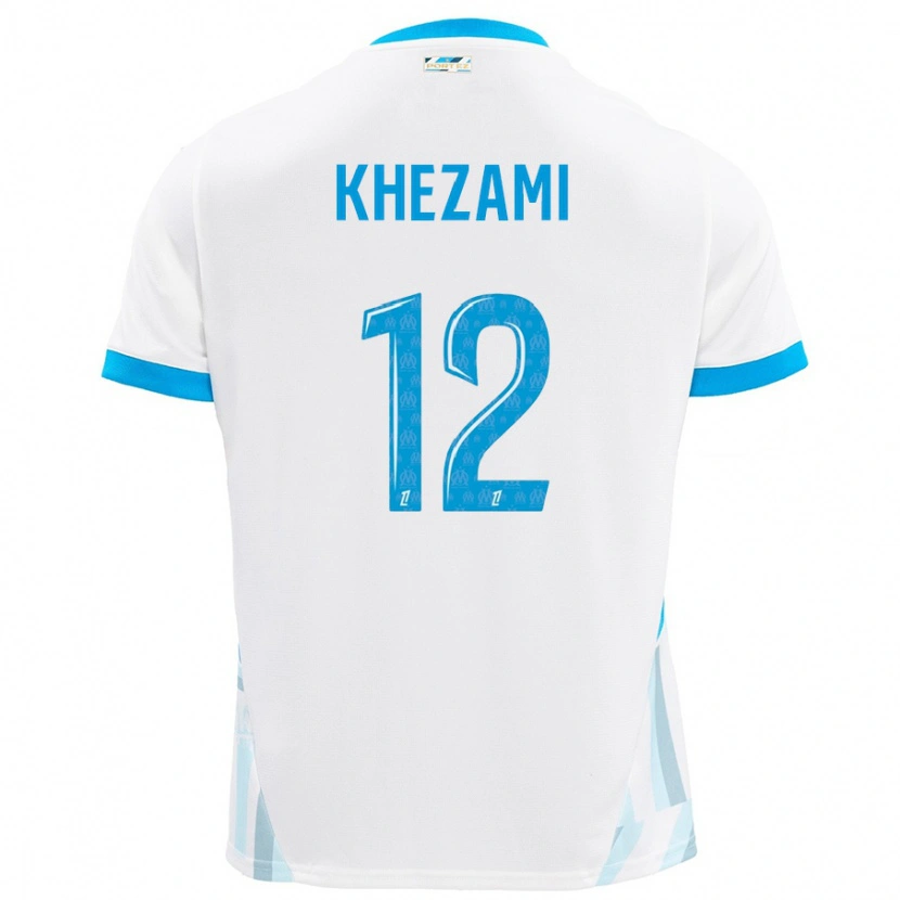 Danxen Kinder Roselène Khezami #12 Weiß Himmelblau Heimtrikot Trikot 2024/25 T-Shirt