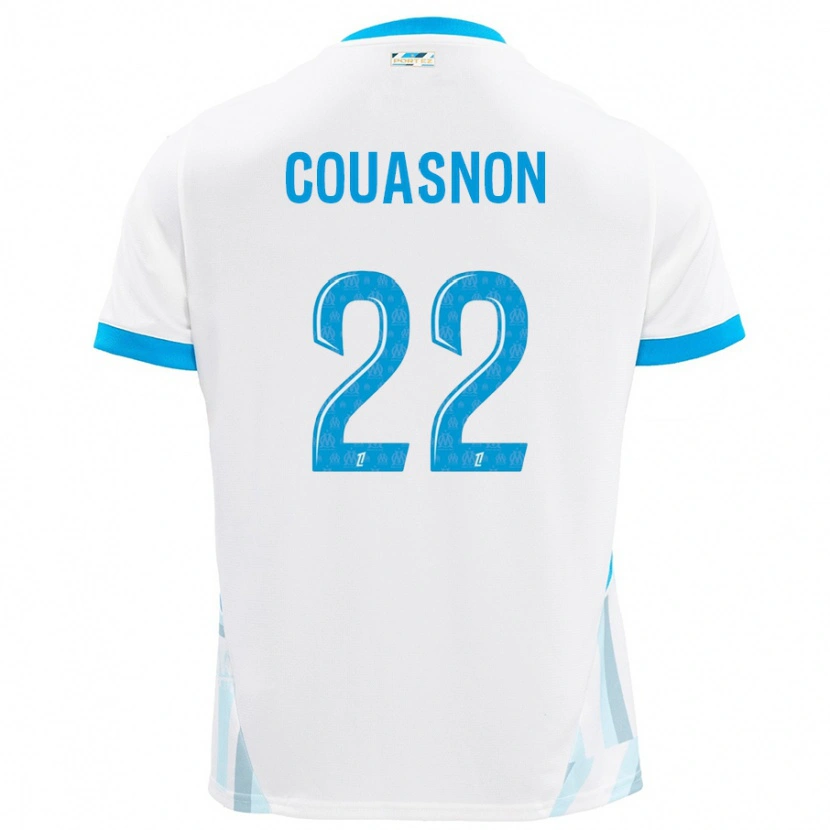 Danxen Kinder Roxane Couasnon #22 Weiß Himmelblau Heimtrikot Trikot 2024/25 T-Shirt