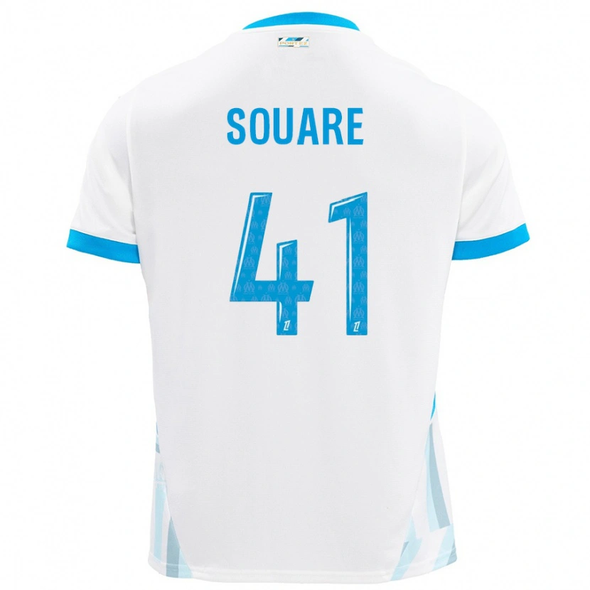 Danxen Kinder Cheick Souare #41 Weiß Himmelblau Heimtrikot Trikot 2024/25 T-Shirt