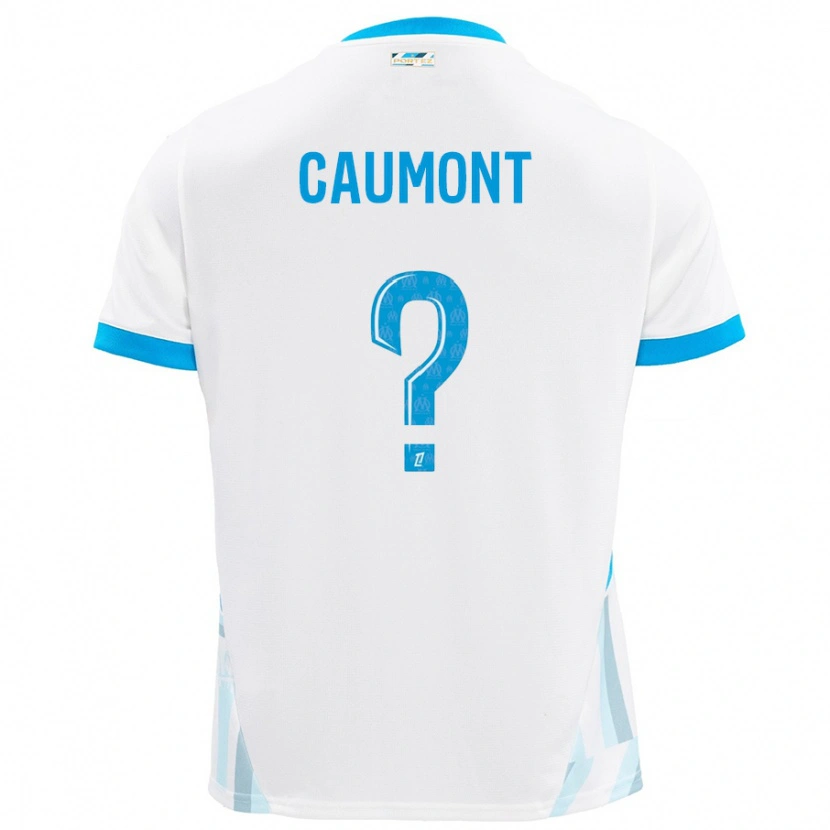 Danxen Kinder Enzo Caumont #0 Weiß Himmelblau Heimtrikot Trikot 2024/25 T-Shirt