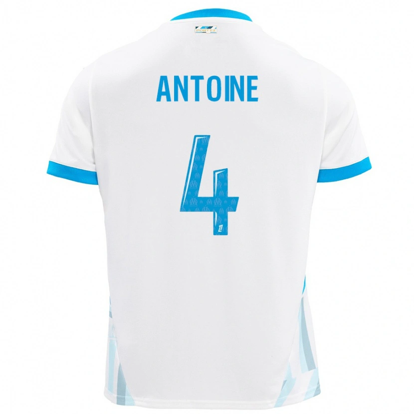 Danxen Kinder Maud Antoine #4 Weiß Himmelblau Heimtrikot Trikot 2024/25 T-Shirt