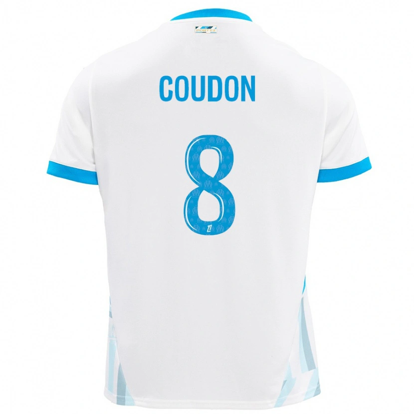 Danxen Kinder Marine Coudon #8 Weiß Himmelblau Heimtrikot Trikot 2024/25 T-Shirt