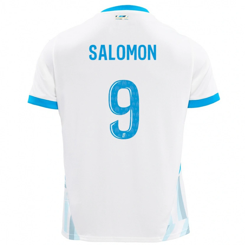 Danxen Kinder Maeva Salomon #9 Weiß Himmelblau Heimtrikot Trikot 2024/25 T-Shirt