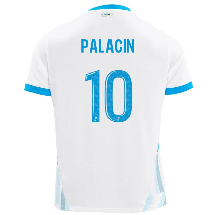 Danxen Kinder Sara Palacin #10 Weiß Himmelblau Heimtrikot Trikot 2024/25 T-Shirt