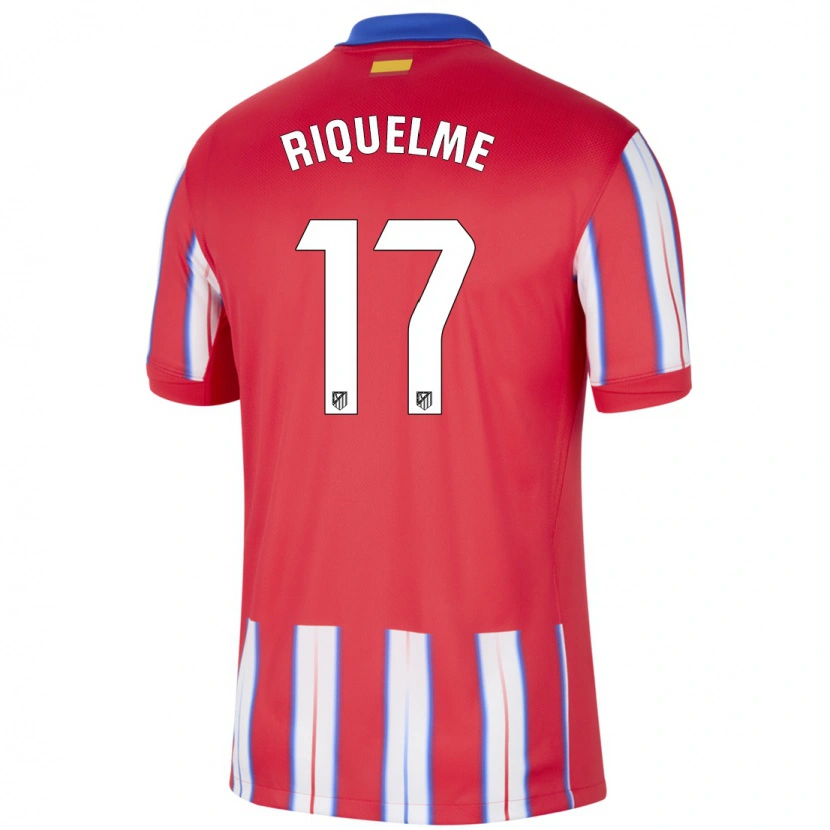 Danxen Kinder Rodrigo Riquelme #17 Rot Weiß Blau Heimtrikot Trikot 2024/25 T-Shirt