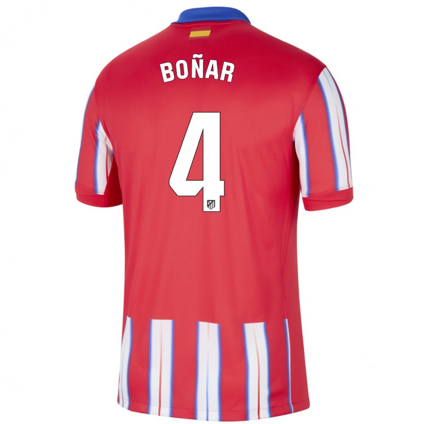 Danxen Kinder Javier Boñar #4 Rot Weiß Blau Heimtrikot Trikot 2024/25 T-Shirt