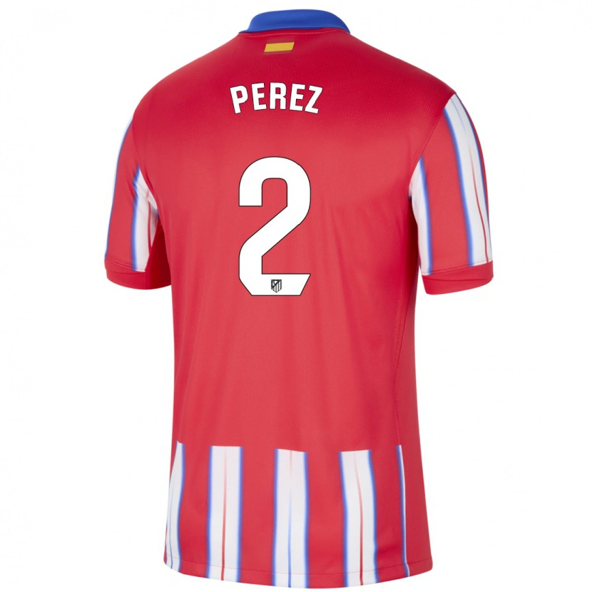 Danxen Kinder Xènia Pérez #2 Rot Weiß Blau Heimtrikot Trikot 2024/25 T-Shirt