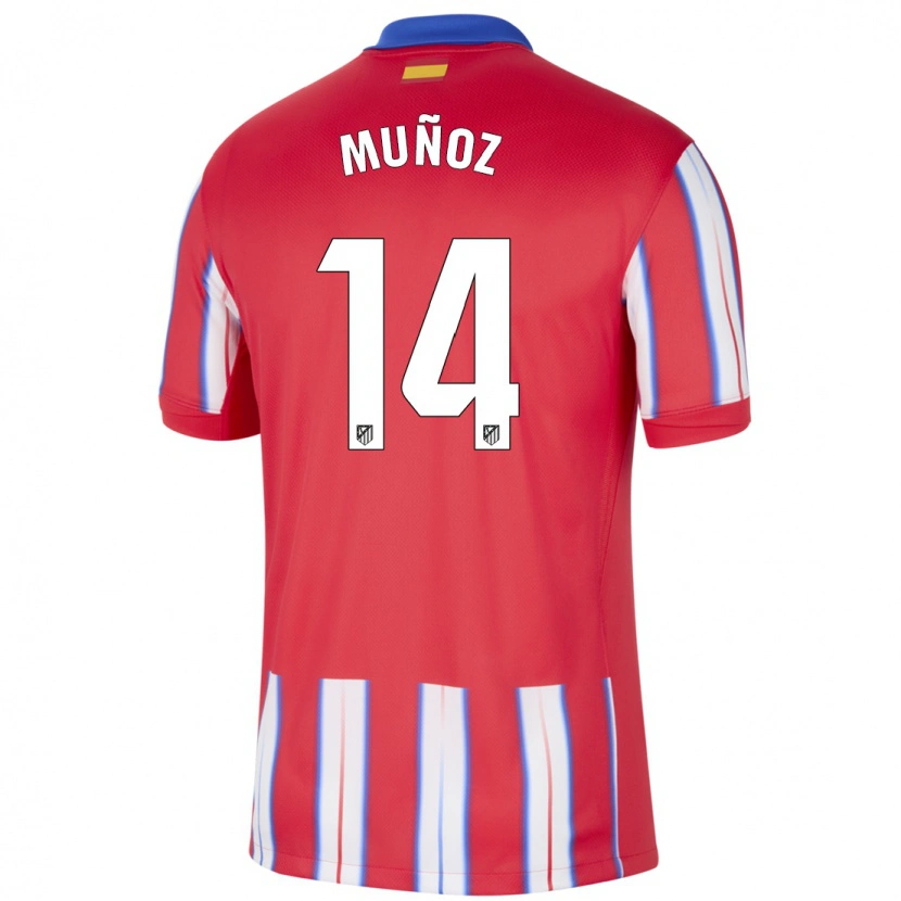 Danxen Kinder David Muñoz #14 Rot Weiß Blau Heimtrikot Trikot 2024/25 T-Shirt