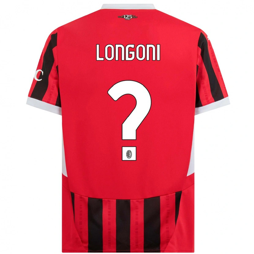 Danxen Kinder Alessandro Longoni #0 Rot Schwarz Heimtrikot Trikot 2024/25 T-Shirt