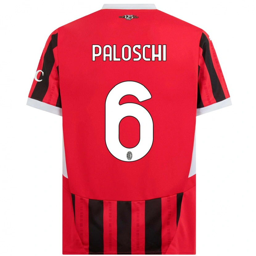 Danxen Kinder Dorian Paloschi #6 Rot Schwarz Heimtrikot Trikot 2024/25 T-Shirt