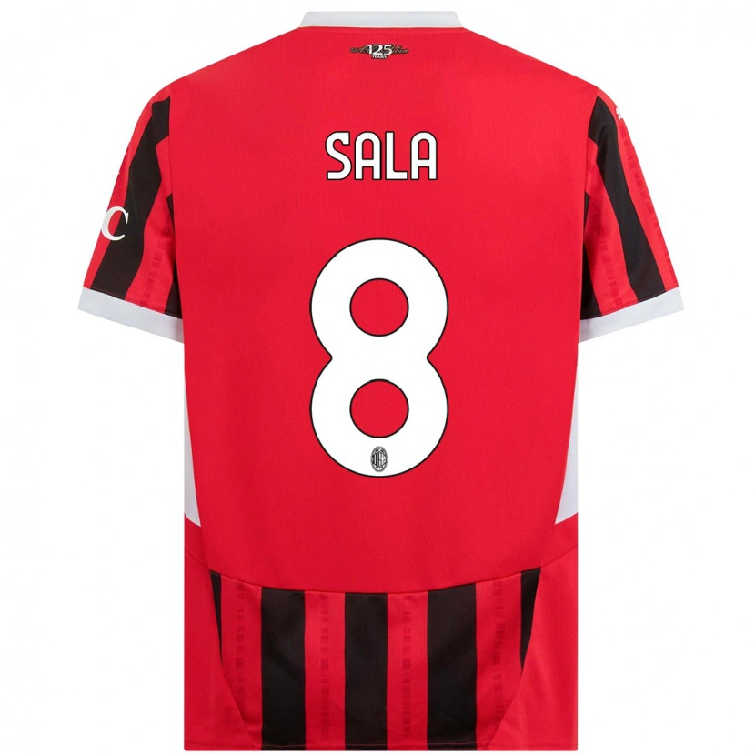 Danxen Kinder Emanuele Sala #8 Rot Schwarz Heimtrikot Trikot 2024/25 T-Shirt