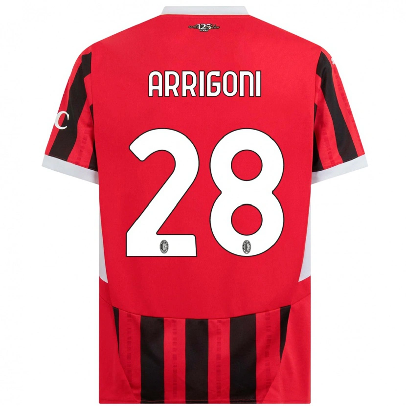 Danxen Kinder Giorgia Arrigoni #28 Rot Schwarz Heimtrikot Trikot 2024/25 T-Shirt