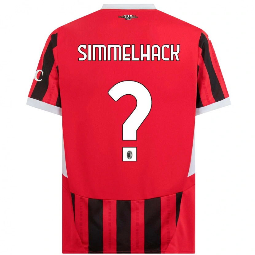 Danxen Kinder Alexander Simmelhack #0 Rot Schwarz Heimtrikot Trikot 2024/25 T-Shirt