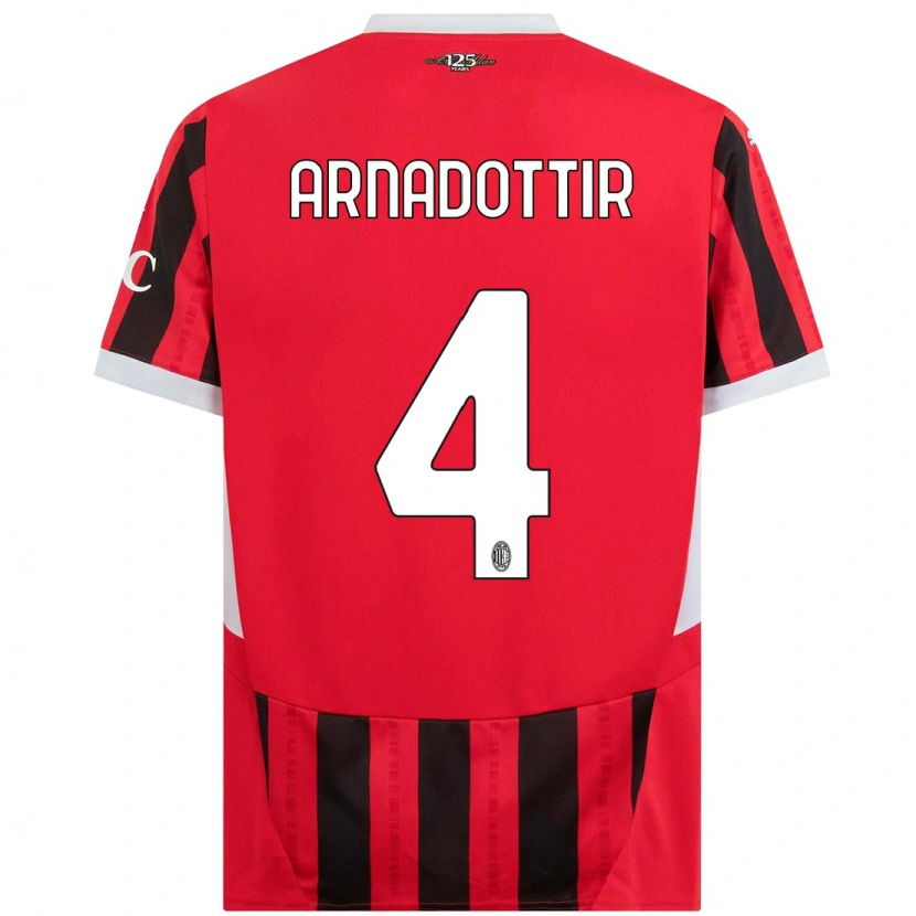 Danxen Kinder Guony Arnadottir #4 Rot Schwarz Heimtrikot Trikot 2024/25 T-Shirt