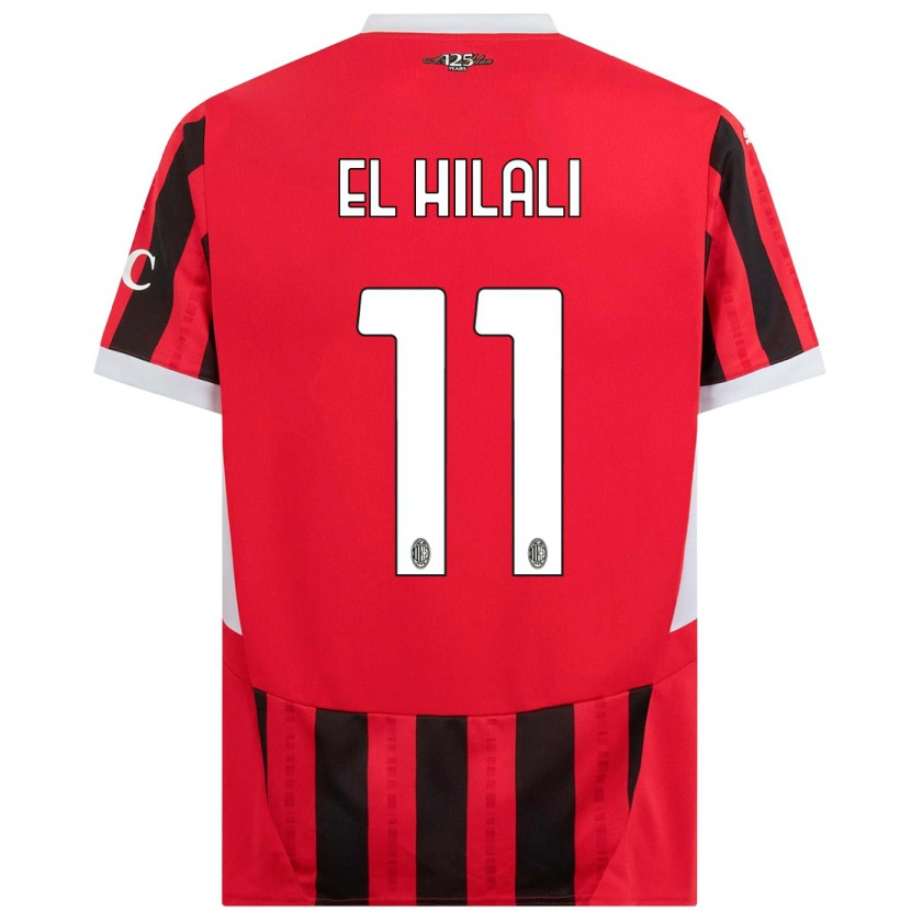 Danxen Kinder Youns El Hilali #11 Rot Schwarz Heimtrikot Trikot 2024/25 T-Shirt