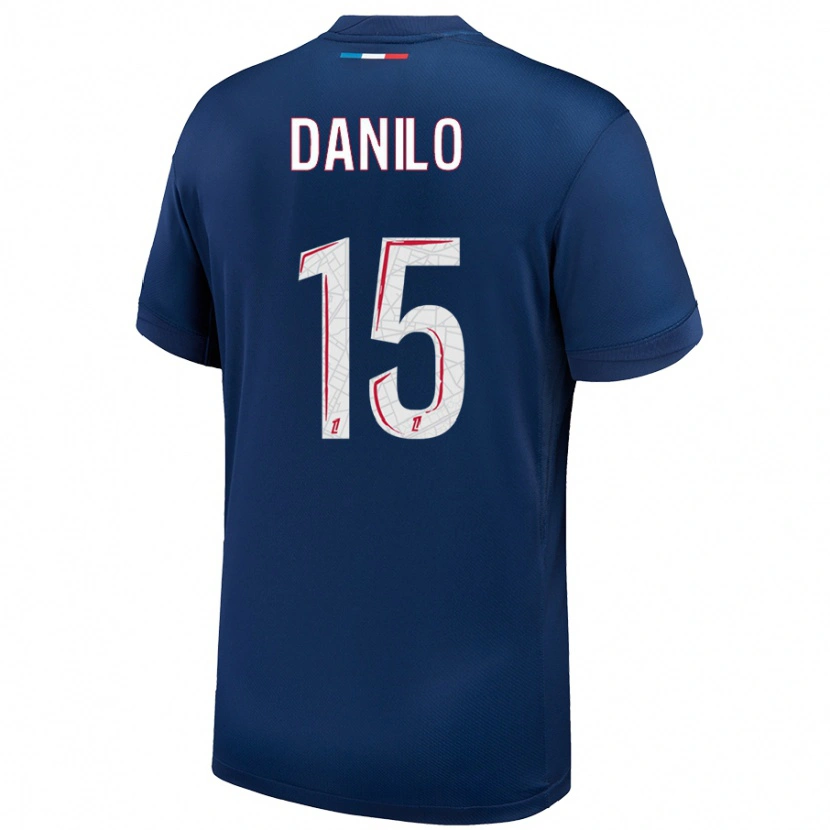 Danxen Kinder Danilo Pereira #15 Marineblau Weiß Heimtrikot Trikot 2024/25 T-Shirt