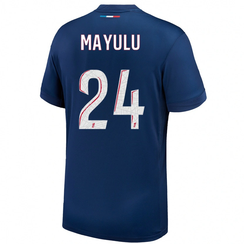 Danxen Kinder Senny Mayulu #24 Marineblau Weiß Heimtrikot Trikot 2024/25 T-Shirt