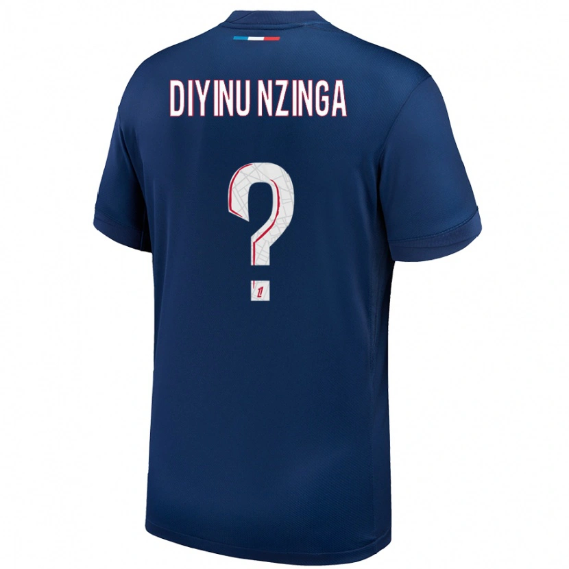 Danxen Kinder Vainqueur Diyinu Nzinga #0 Marineblau Weiß Heimtrikot Trikot 2024/25 T-Shirt