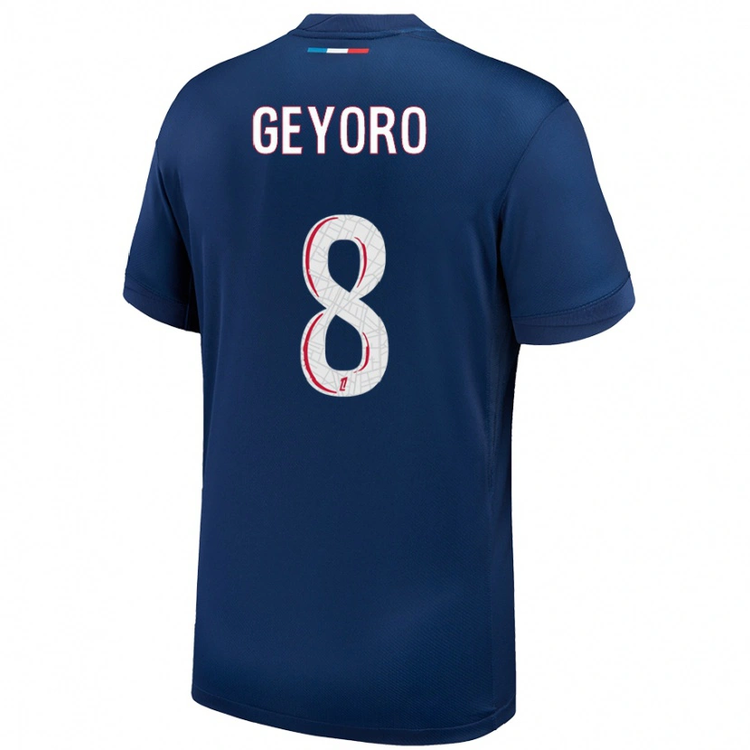 Danxen Kinder Grace Geyoro #8 Marineblau Weiß Heimtrikot Trikot 2024/25 T-Shirt