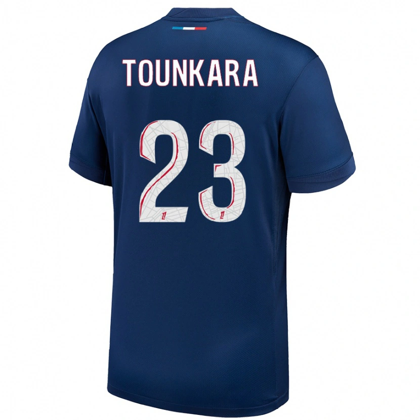 Danxen Kinder Aïssatou Tounkara #23 Marineblau Weiß Heimtrikot Trikot 2024/25 T-Shirt
