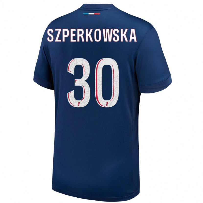 Danxen Kinder Oliwia Szperkowska #30 Marineblau Weiß Heimtrikot Trikot 2024/25 T-Shirt