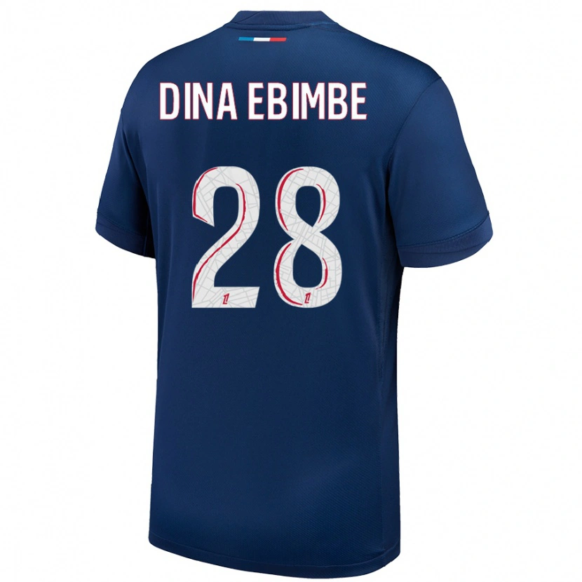 Danxen Kinder Eric Junior Dina Ebimbe #28 Marineblau Weiß Heimtrikot Trikot 2024/25 T-Shirt