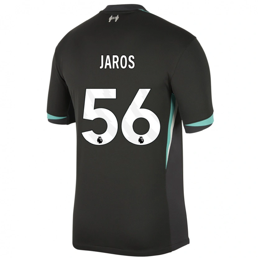 Danxen Kinder Vitezslav Jaros #56 Schwarz Anthrazitweiß Auswärtstrikot Trikot 2024/25 T-Shirt