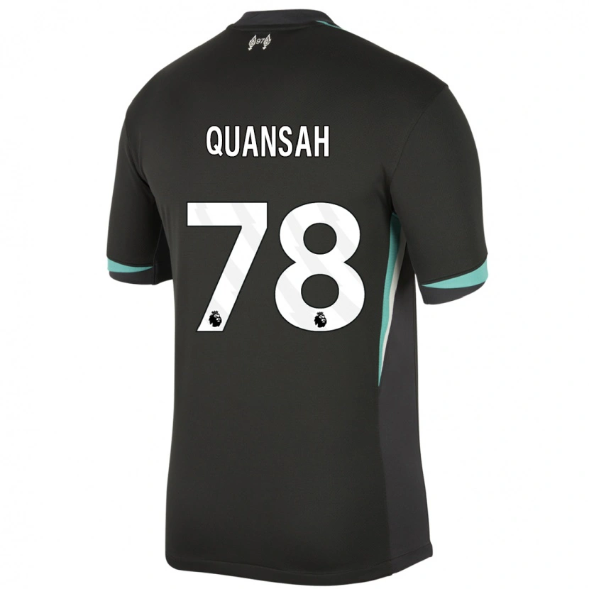 Danxen Kinder Jarell Quansah #78 Schwarz Anthrazitweiß Auswärtstrikot Trikot 2024/25 T-Shirt