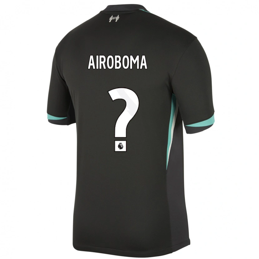Danxen Kinder Emmanuel Airoboma #0 Schwarz Anthrazitweiß Auswärtstrikot Trikot 2024/25 T-Shirt