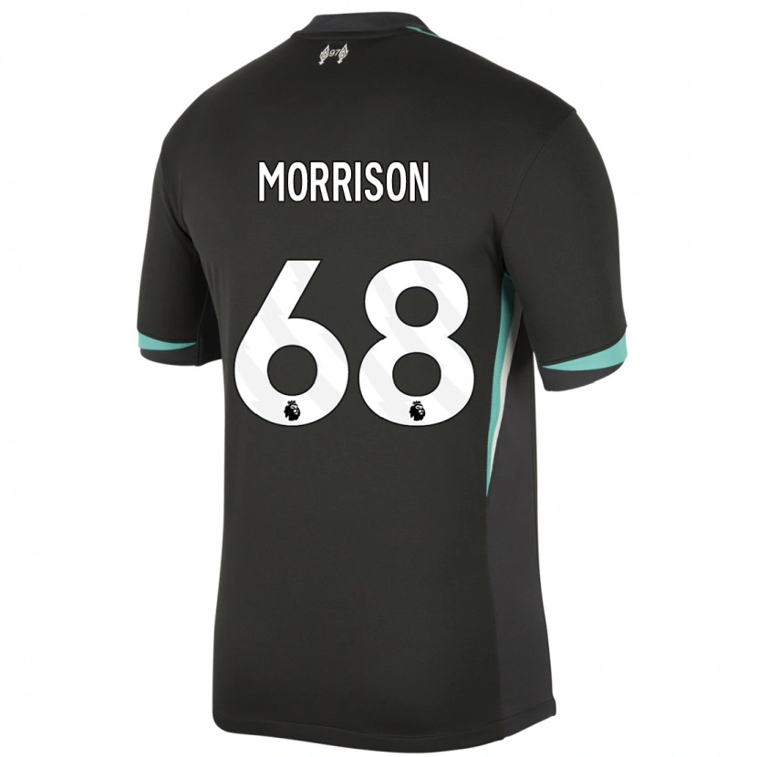 Danxen Kinder Kieran Morrison #68 Schwarz Anthrazitweiß Auswärtstrikot Trikot 2024/25 T-Shirt