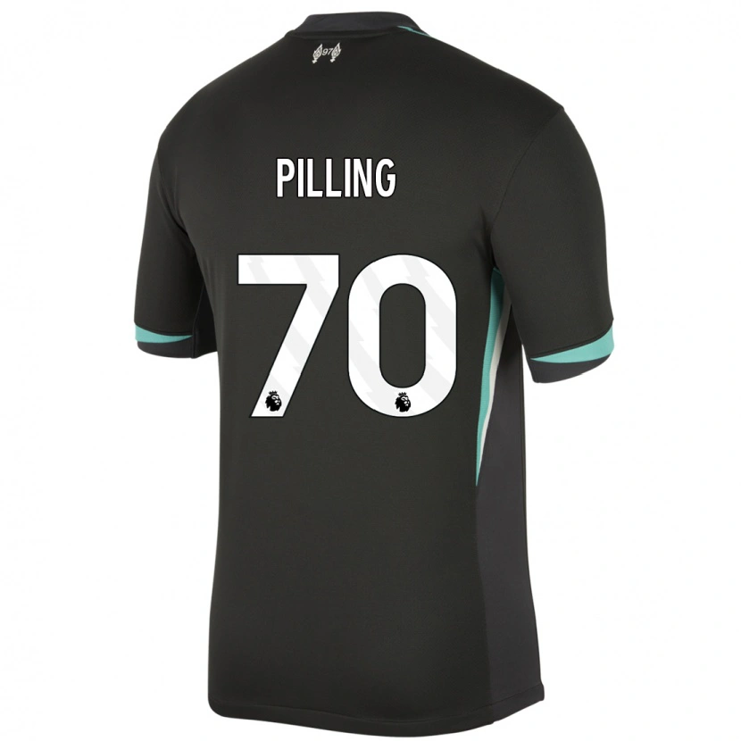 Danxen Kinder Tommy Pilling #70 Schwarz Anthrazitweiß Auswärtstrikot Trikot 2024/25 T-Shirt