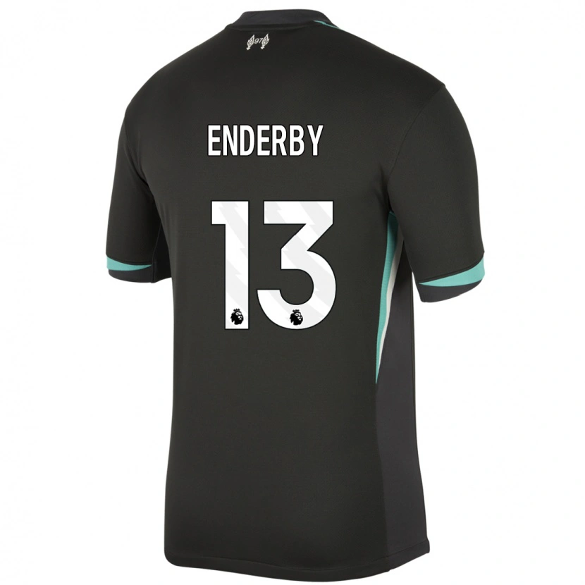 Danxen Kinder Mia Enderby #13 Schwarz Anthrazitweiß Auswärtstrikot Trikot 2024/25 T-Shirt