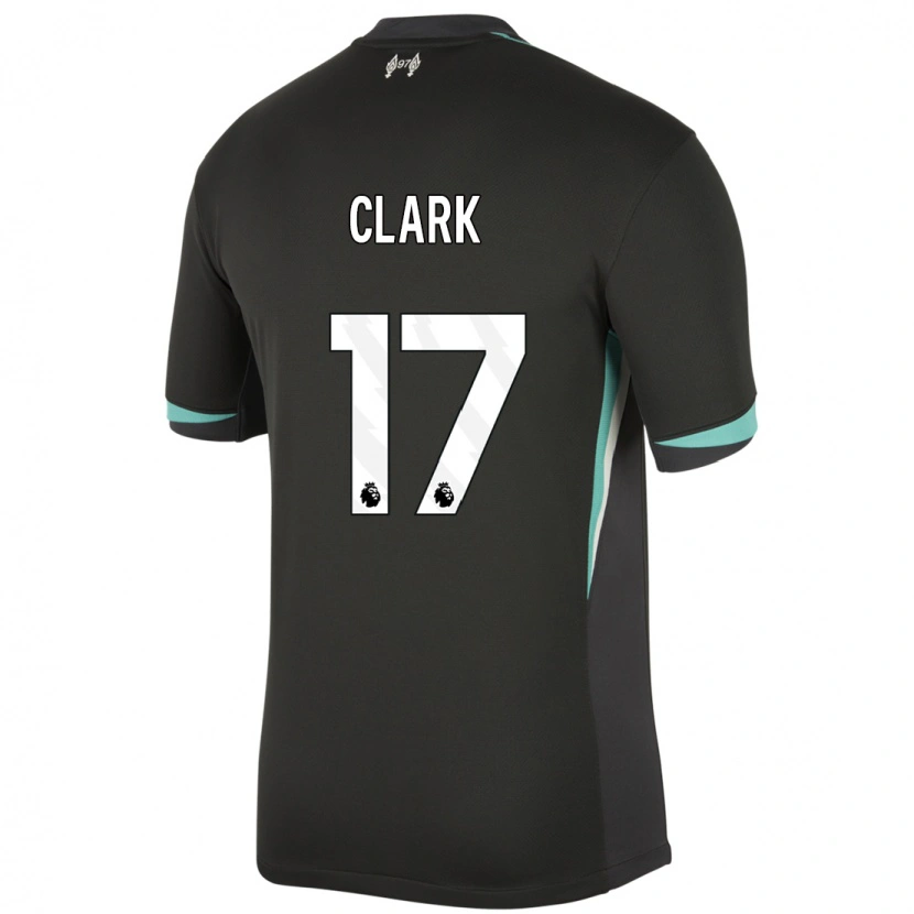 Danxen Kinder Jenna Clark #17 Schwarz Anthrazitweiß Auswärtstrikot Trikot 2024/25 T-Shirt