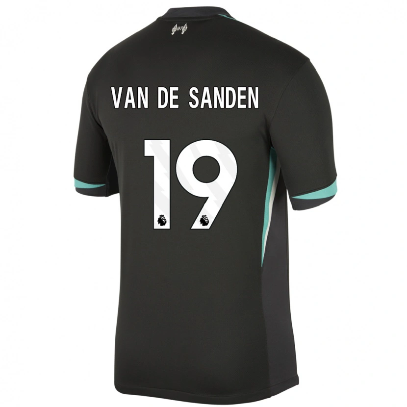 Danxen Kinder Shanice Van De Sanden #19 Schwarz Anthrazitweiß Auswärtstrikot Trikot 2024/25 T-Shirt