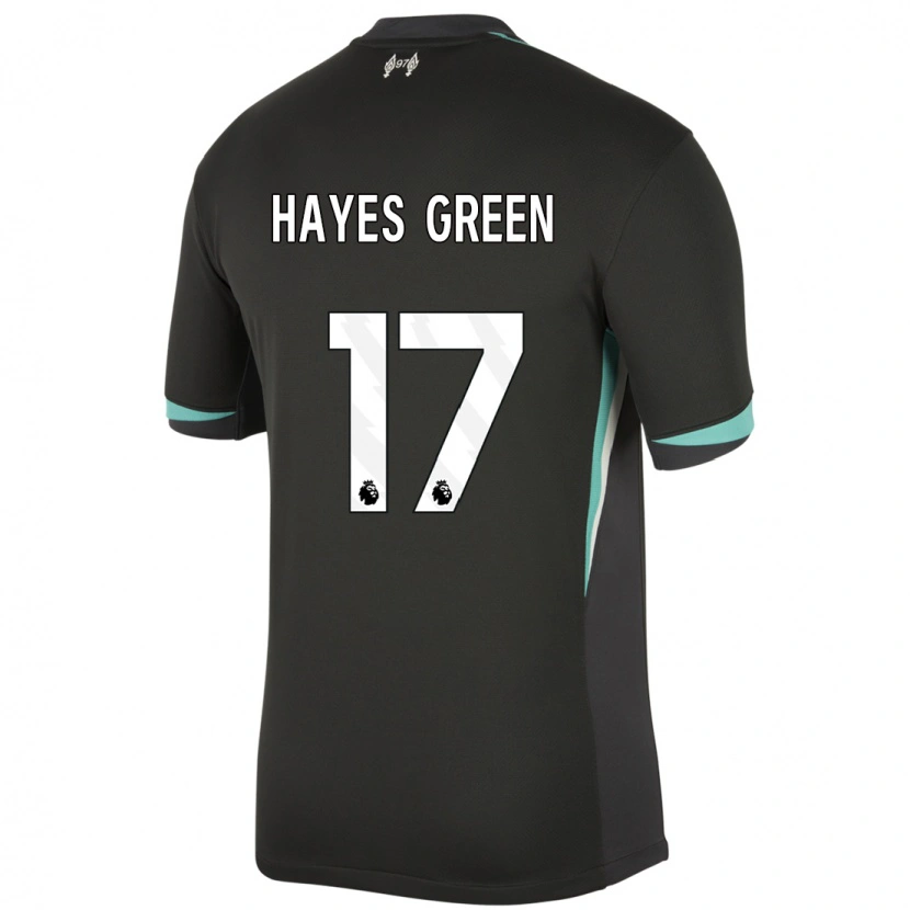 Danxen Kinder Charlie Hayes-Green #17 Schwarz Anthrazitweiß Auswärtstrikot Trikot 2024/25 T-Shirt