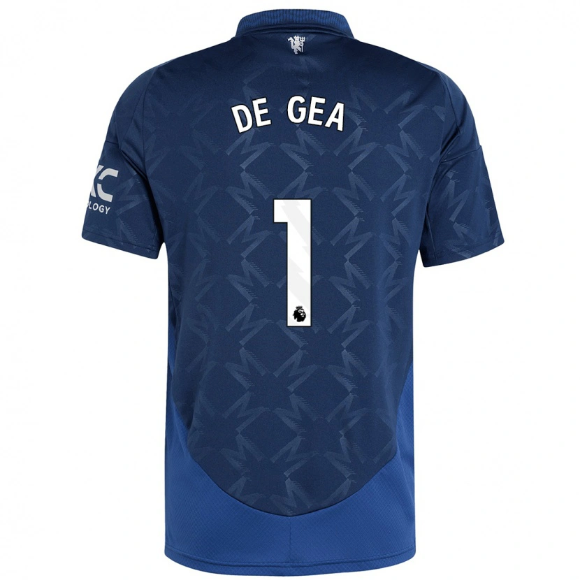 Danxen Kinder David De Gea #1 Indigo Auswärtstrikot Trikot 2024/25 T-Shirt