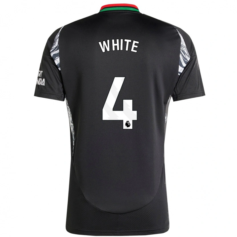Danxen Kinder Ben White #4 Schwarz Auswärtstrikot Trikot 2024/25 T-Shirt