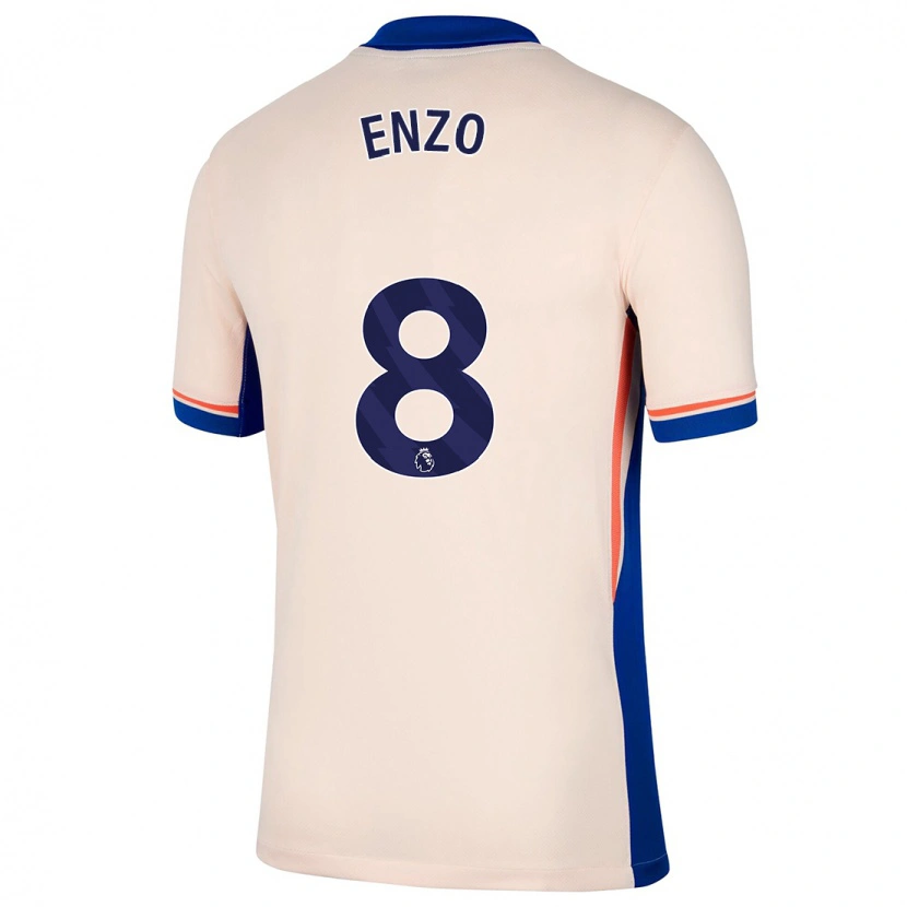 Danxen Kinder Enzo Fernández #8 Hellbeige Auswärtstrikot Trikot 2024/25 T-Shirt