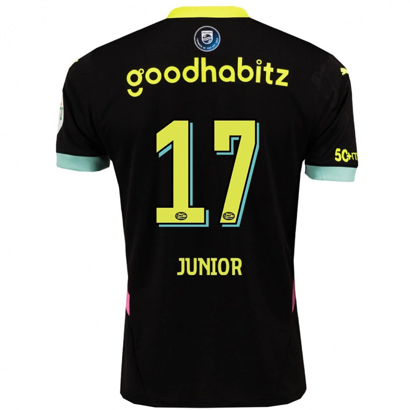 Danxen Kinder Mauro Júnior #17 Schwarz Gelb Auswärtstrikot Trikot 2024/25 T-Shirt