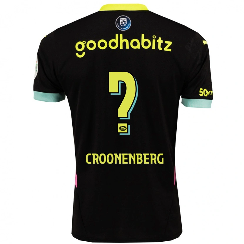 Danxen Kinder Luca Croonenberg #0 Schwarz Gelb Auswärtstrikot Trikot 2024/25 T-Shirt